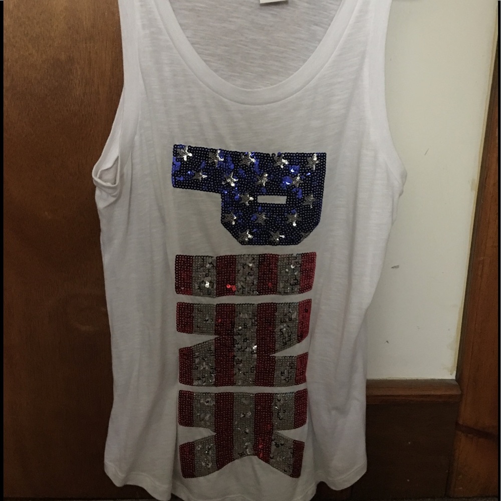Vs pink sequin 4th of July tank top