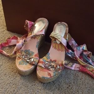 Wild Diva Tie Up Wedge Sandals