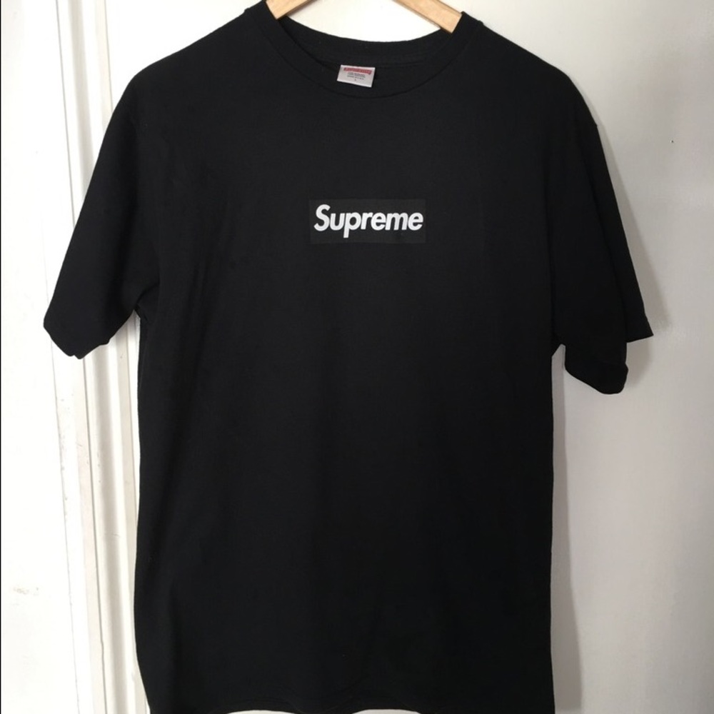 Black on Black box logo tee
