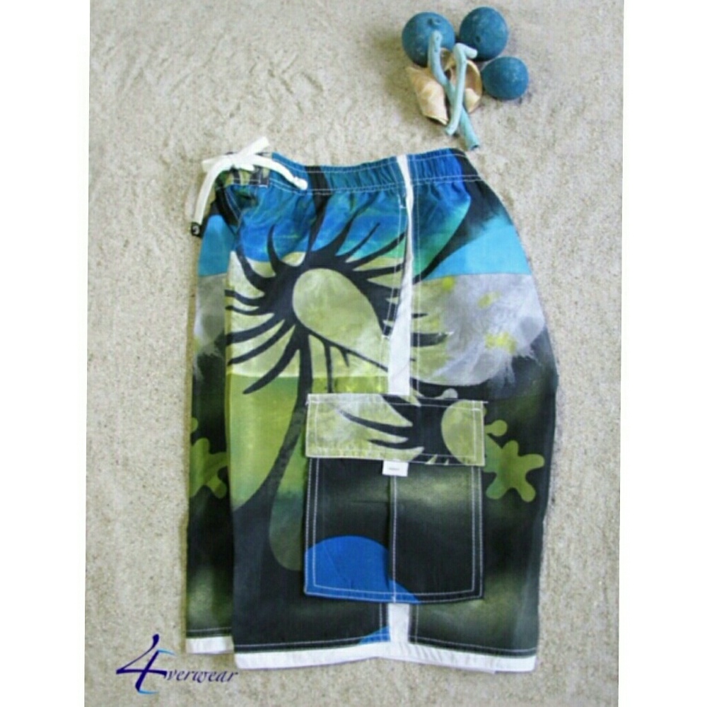 TROPICAL BLUE SWIM TRUNKS