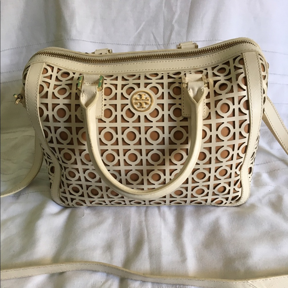 Tory Burch White Cutout Bag