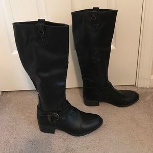 Black riding boots- Faux Lether