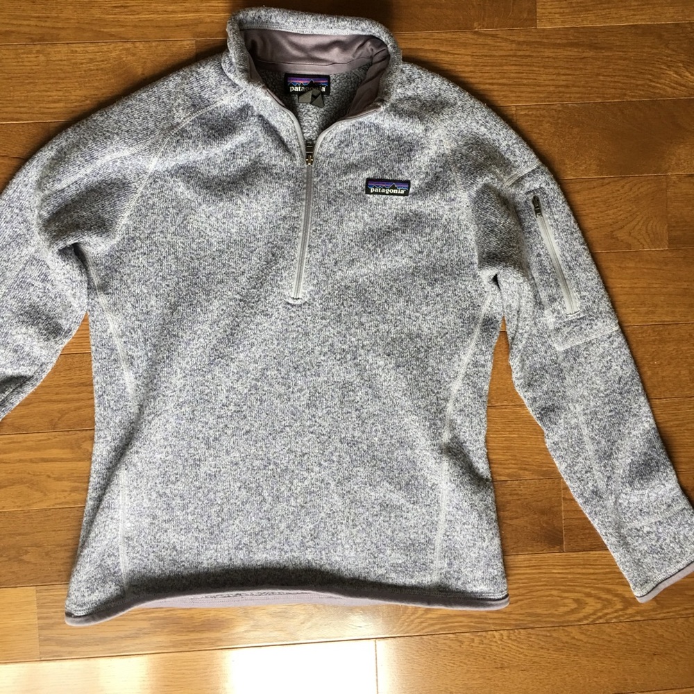 Purple Patagonia pull over quarter zip sweater