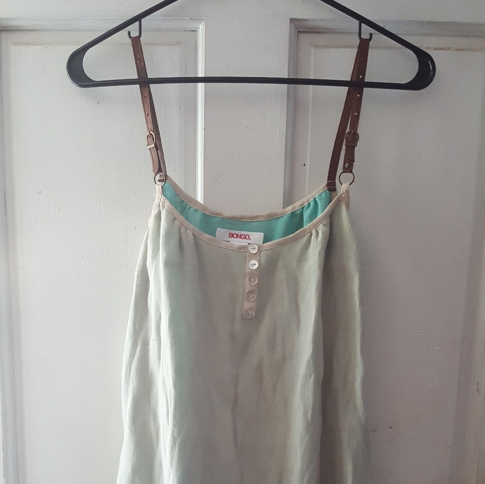 Leather strap tank shirt