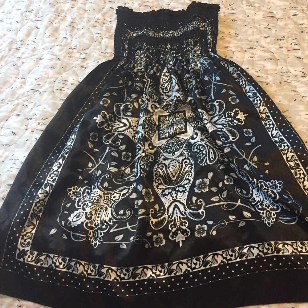 silky strapless dress/ bathing suit cover up