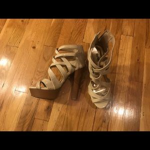 Strappy sandal platform heels