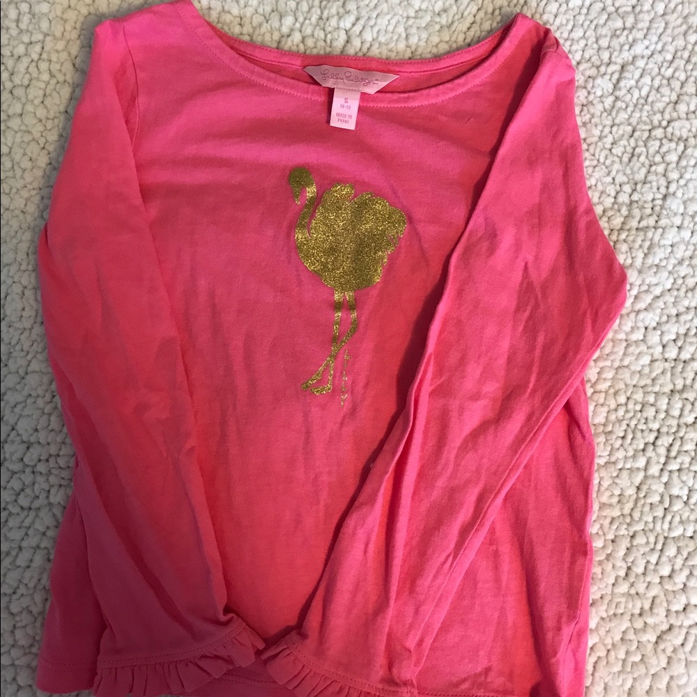 Lilly Pulitzer girl S 4/5 pink longsleeve shirt
