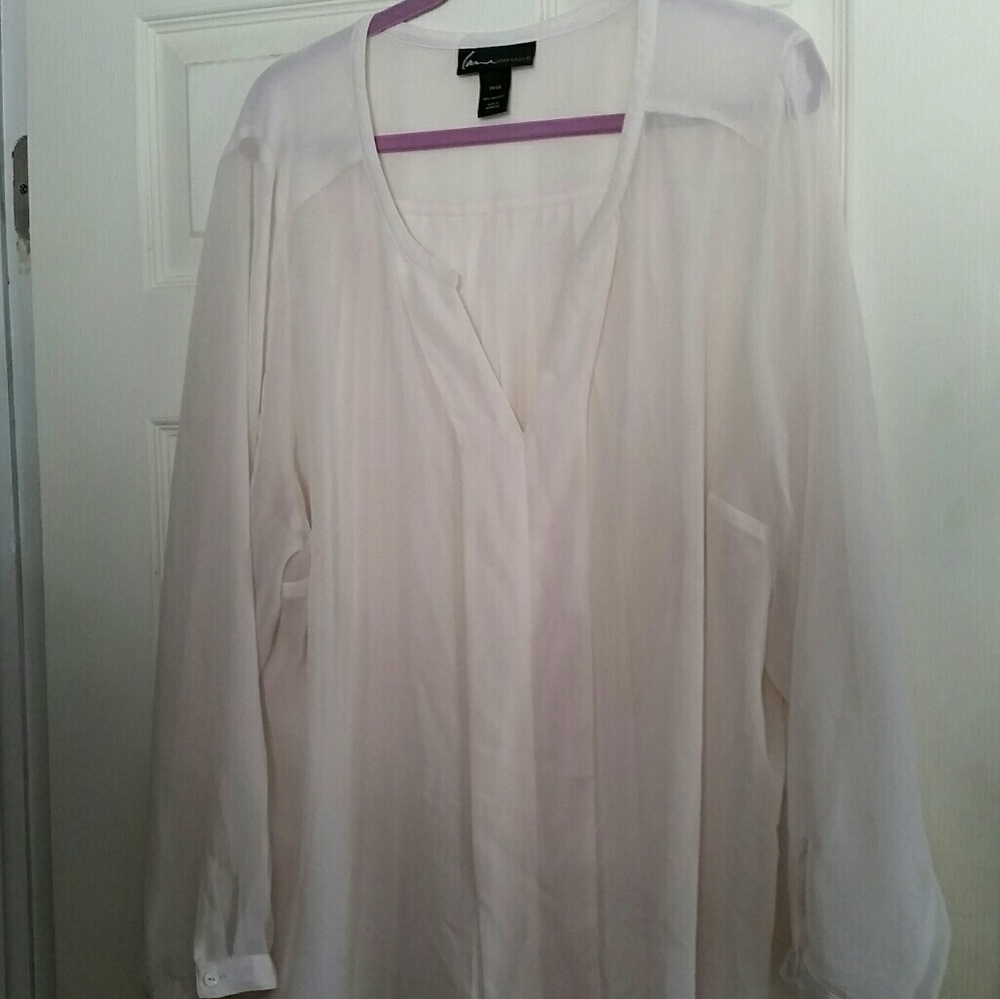 Sheer Ivory Blouse with pleating