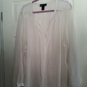 Sheer Ivory Blouse with pleating