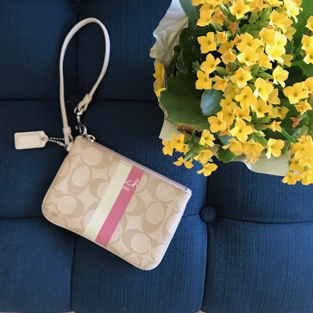 Tan Coach Wristlet