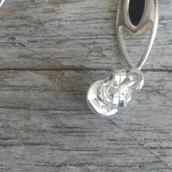 Polish Sterling/Amber Earrings - Picture 2 of 2