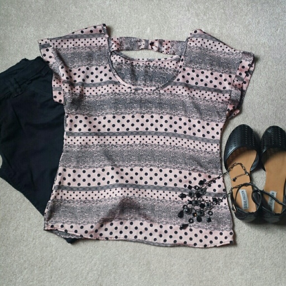 SOLD*Rumors Blush & Black Blouse*SOLD - Picture 5 of 6