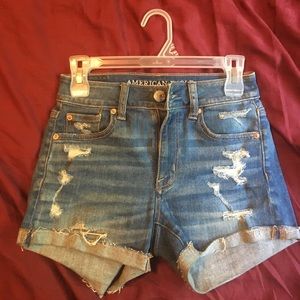 American Eagle distressed high-waisted shorts