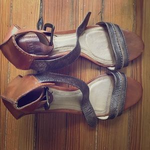 Frye Metallic Leather Wedges