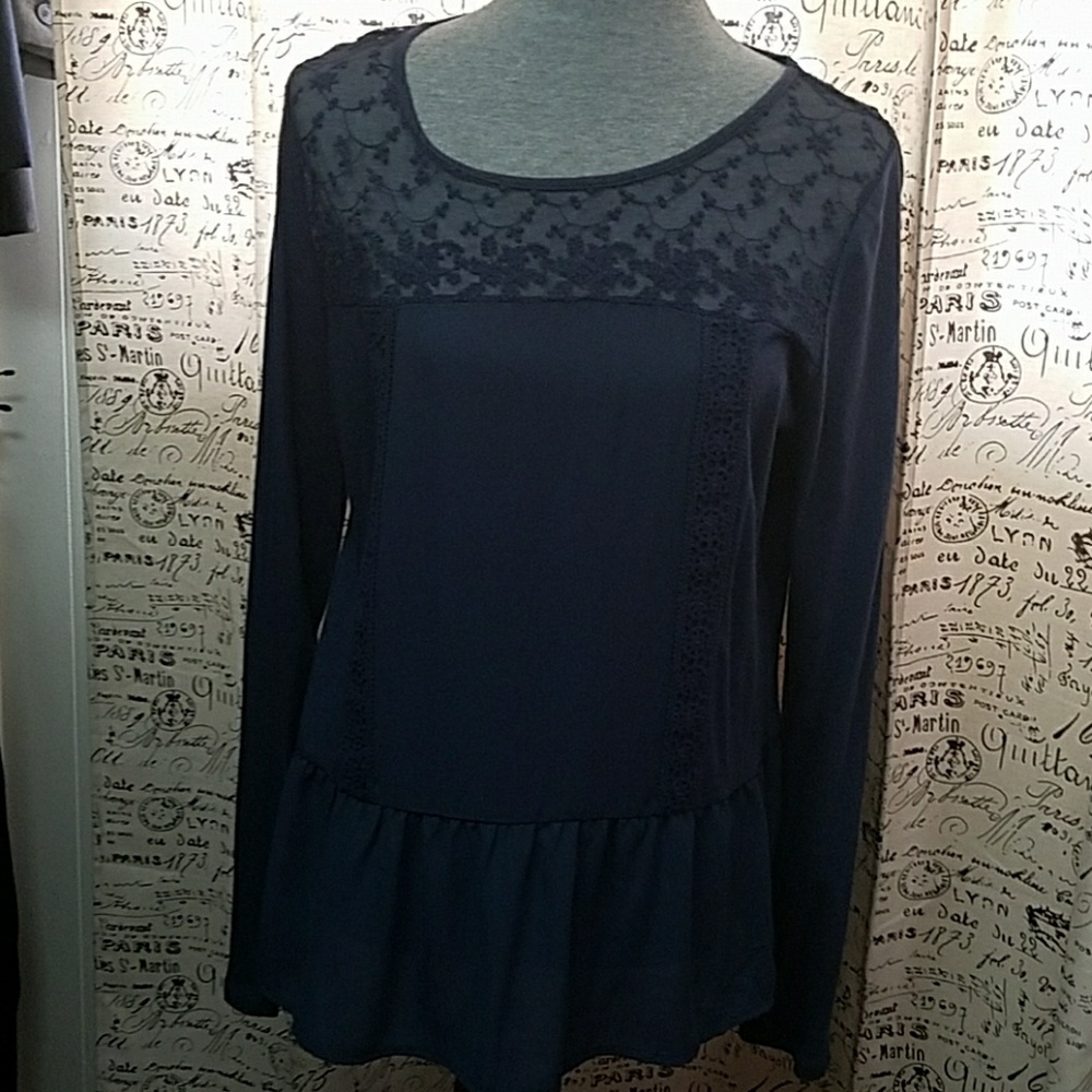 Darkish Blue lace top blouse