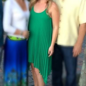 Green pleated H&M dress