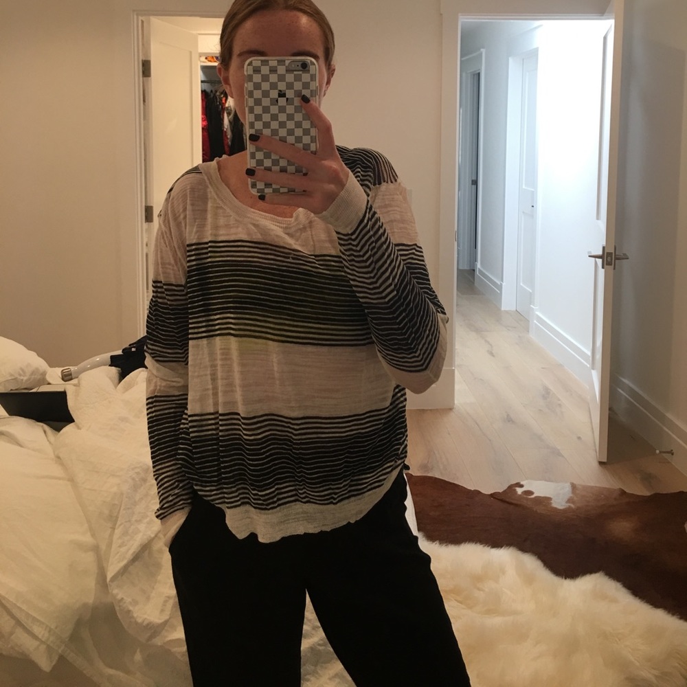 Black and white striped sweater
