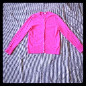 J. Crew Neon Pink Cashmere cardigan