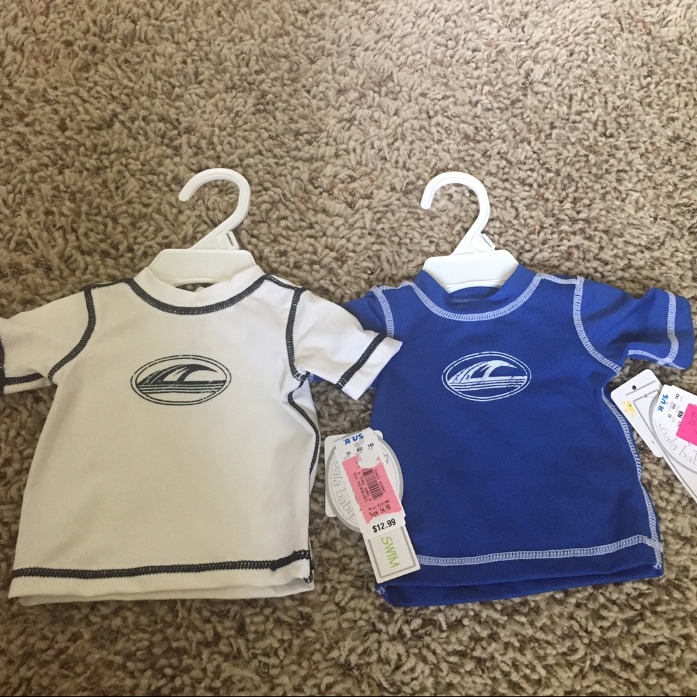 NWT! Two Newborn Swim Shirts