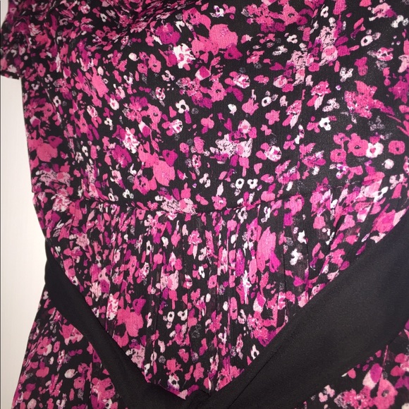 Strapless Pink Flower Pattern Dress - Picture 3 of 3