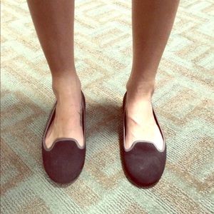 Cole Haan Black Suede Loafers w/ Gray Trim