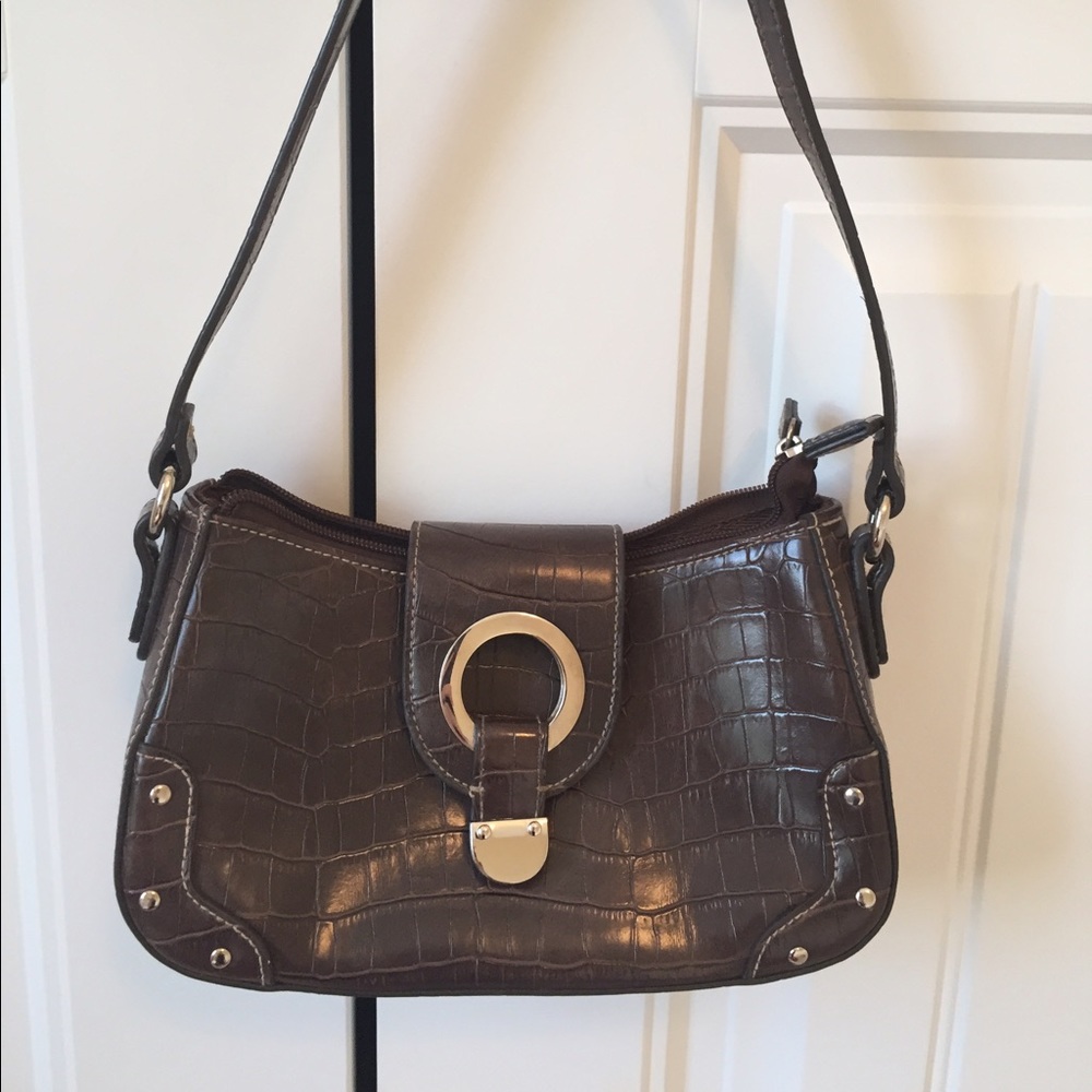 Apt 9 brown crocodile shoulder bag