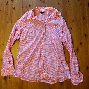 Gap pink gingham button up shirt