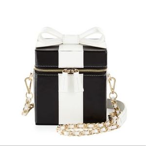 Alice + Olivia Black and White Leather Box Bag