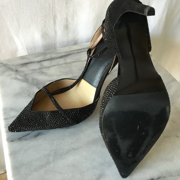 SOLD!! 🎀🎀2X HP🎀🎀ZARA BLACK DIAMANTE T-BAR - Picture 7 of 9