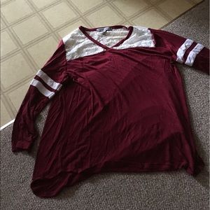 Red Varsity 3/4 sleeve with Lace