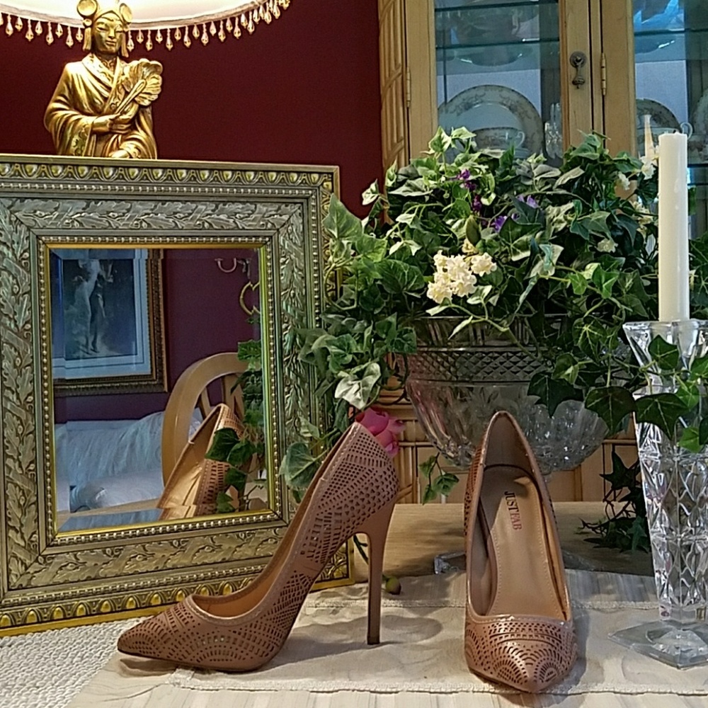 JUST FAB FLORENCIA NUDE HEELS