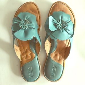 Born Turquoise Pansy Sandals 8