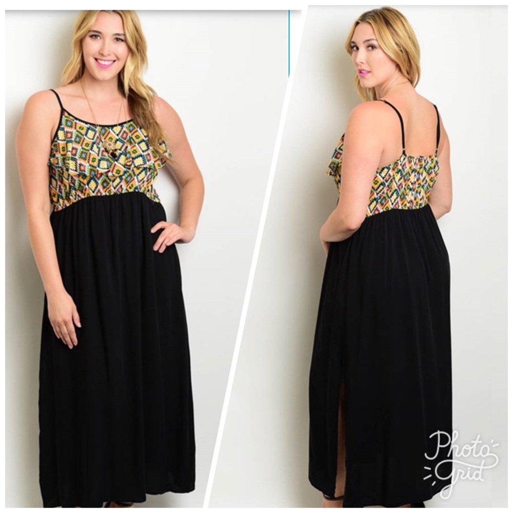 Long top ruffle floral print dress
