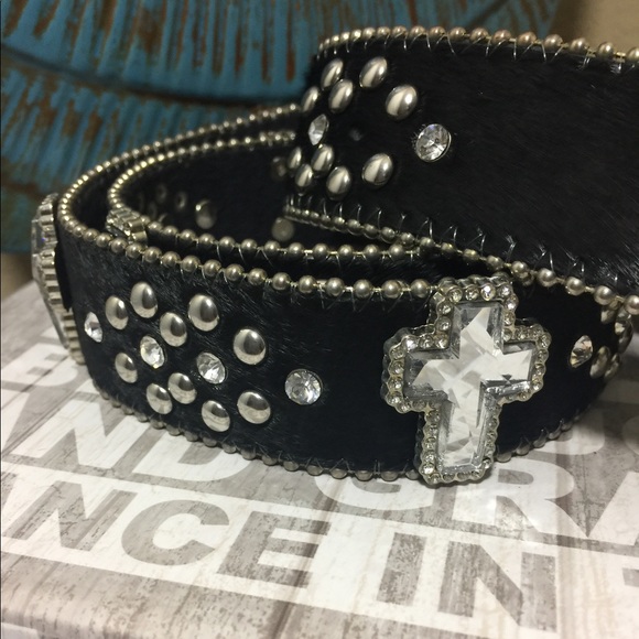 LAST ONE - Faux Leather Fur Cross Belt - Picture 3 of 4