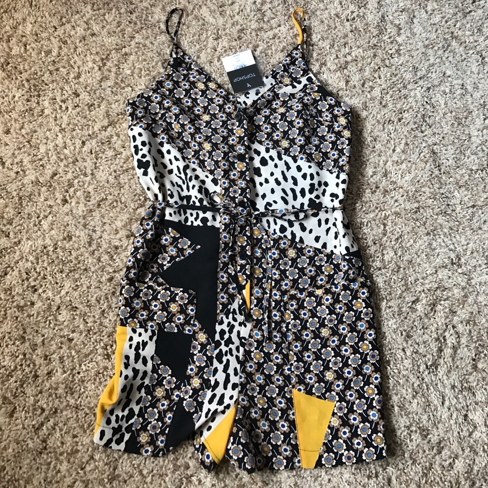 Top shop flower romper NWT