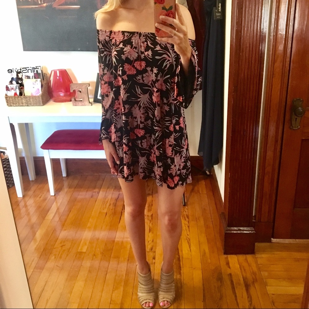 Express Floral Off-the-Shoulder Dress