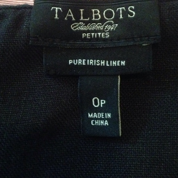 Talbots pure Irish linen v-neck tie blouse - Picture 3 of 3