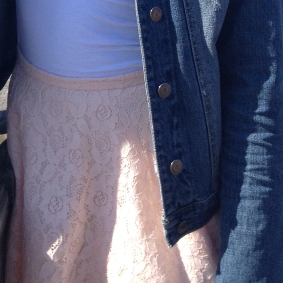 Blush Pink Soft Lace Skirt - Picture 3 of 4