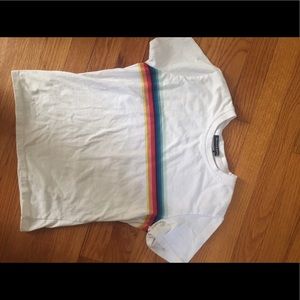 Brandy Melville rainbow stripe tee