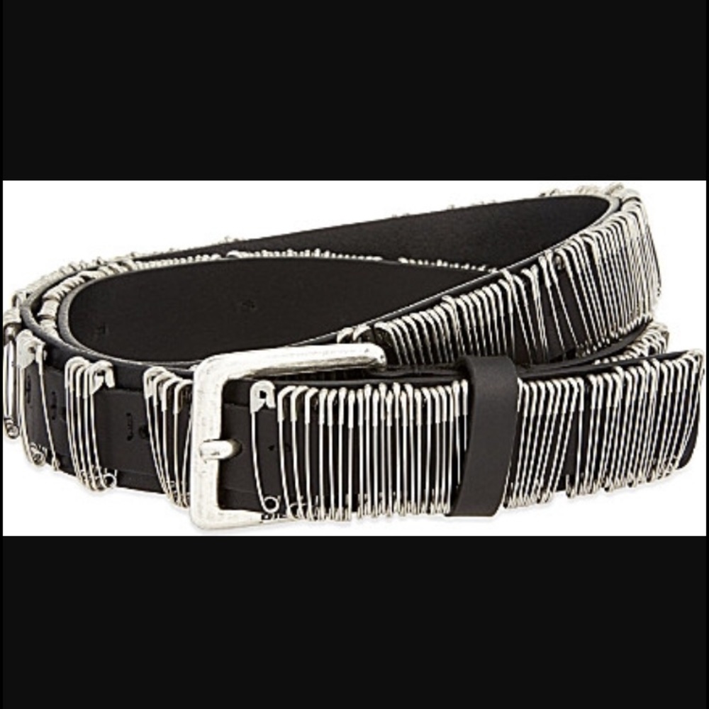 Diesel Safety Pin Leather Belt