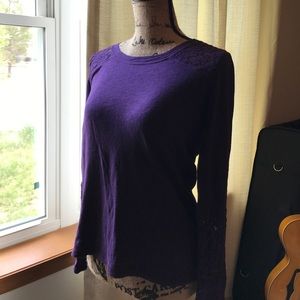 Long sleeve dark purple t-shirt