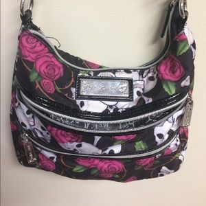 Betsey Johnson Skulls and Roses Print Bag