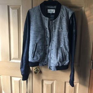 Bomber jacket,leather sleeves,thicken jacket