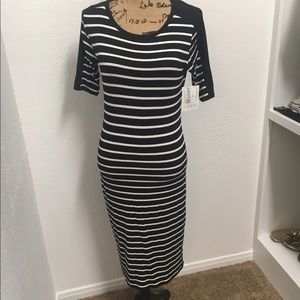 LuLaRoe Black and White Striped Julia Small