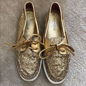 Golden Glittered sperry