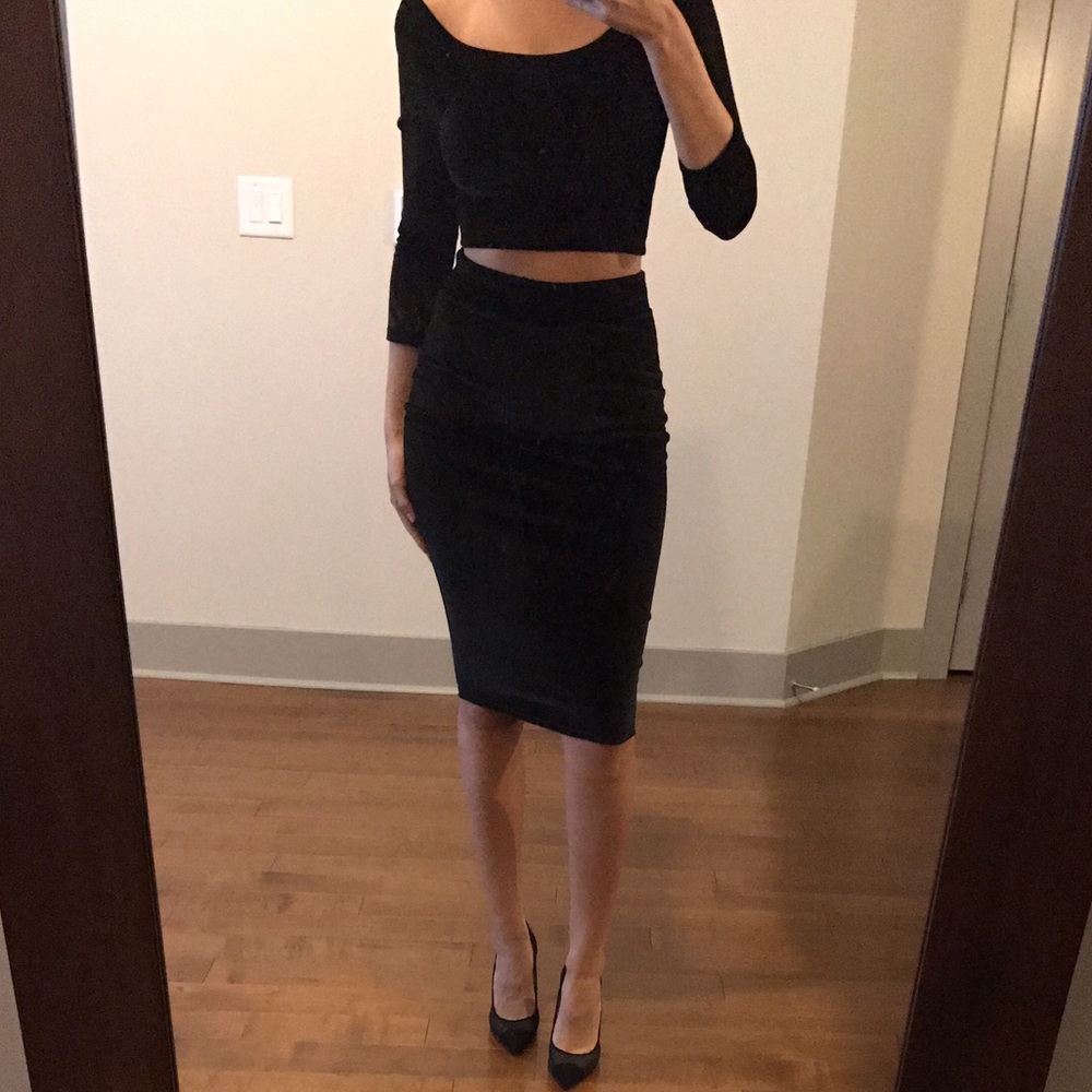 Velvet two piece outfit!