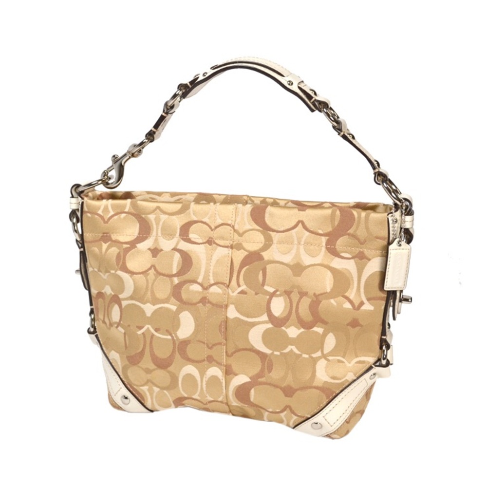 Coach Trainer Signature Shoulder Bag - beige