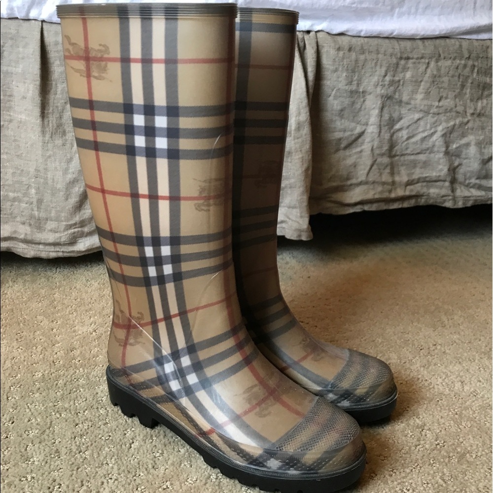 Burberry rain boots