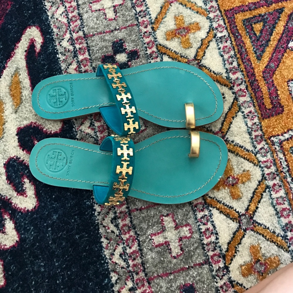 Turquoise Tory Burch sandal