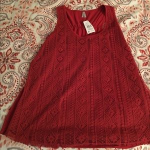 NWT Red Lace Tank Top